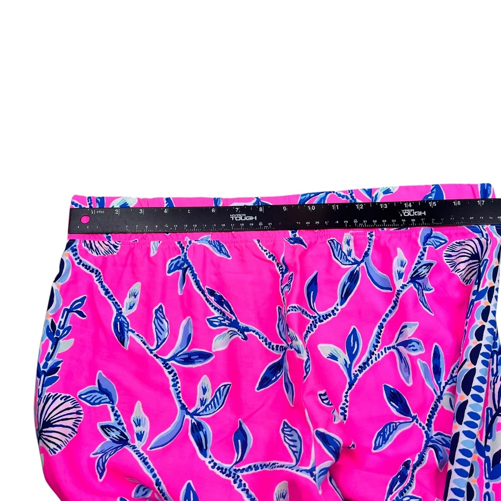 Lilly Pulitzer Bal Harbour Palazzo Pants Pink Blue Elephant Floral Print XL - Picture 7 of 14